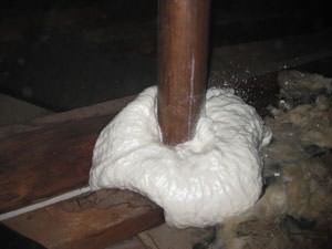Spray foam being installed in a Ohio home